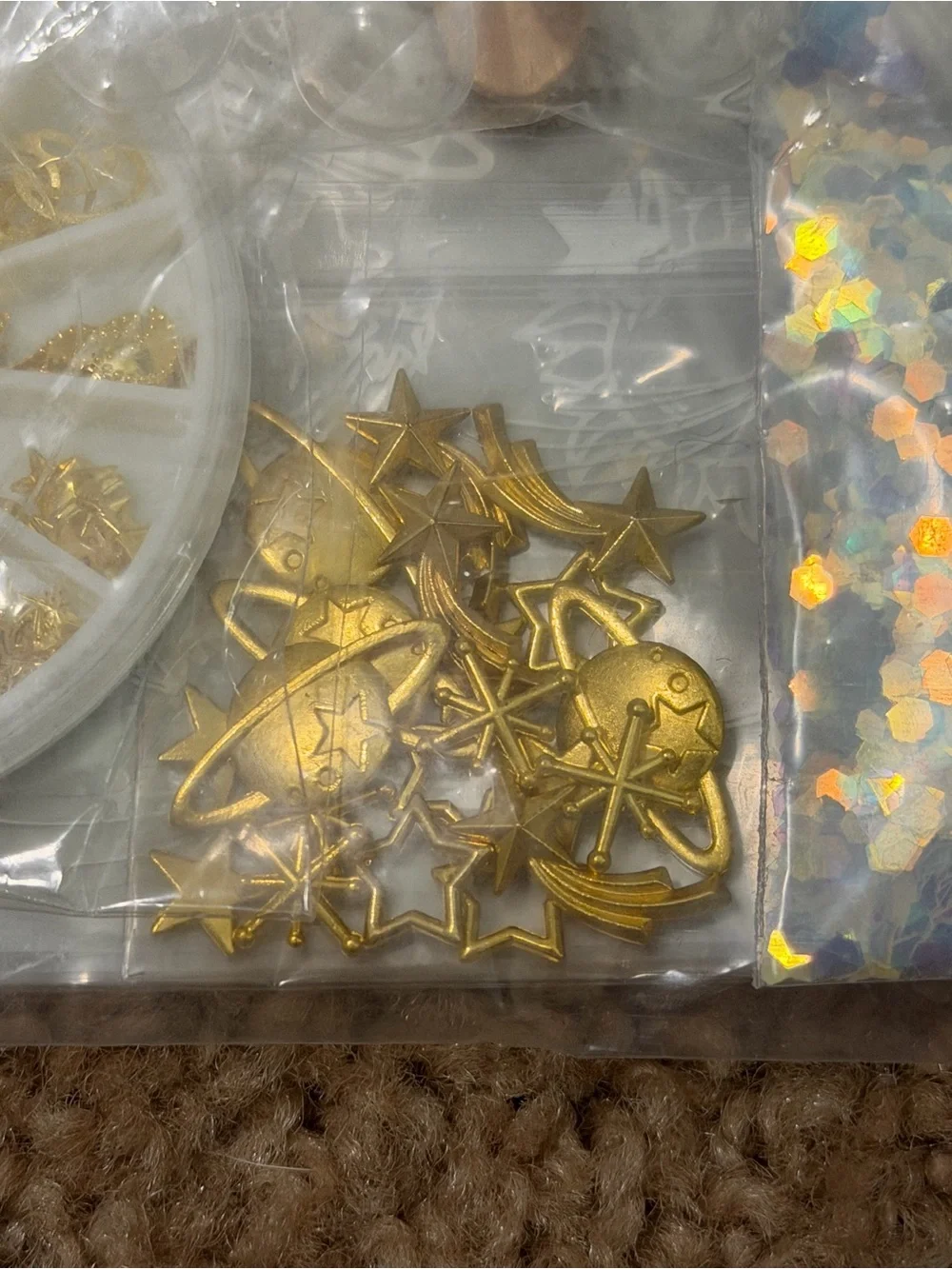 Metallic Gold Silver Leaf Flakes & Flowers Resin Glass & Charms DIY Crafting